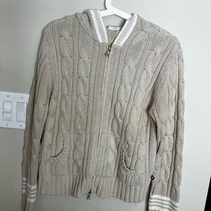 Polo Ralph Lauren Beige Zip-Up Cable Knit Sweater academicpreppie sophisticate